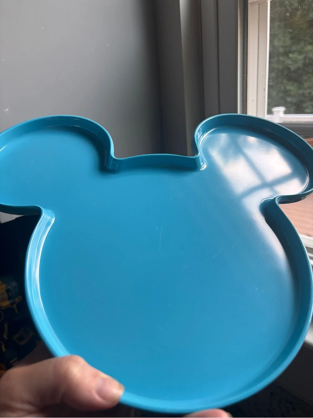 Disney Colorful Mickey-Shaped Melamine Plates — Blue, Red, Green, Orange